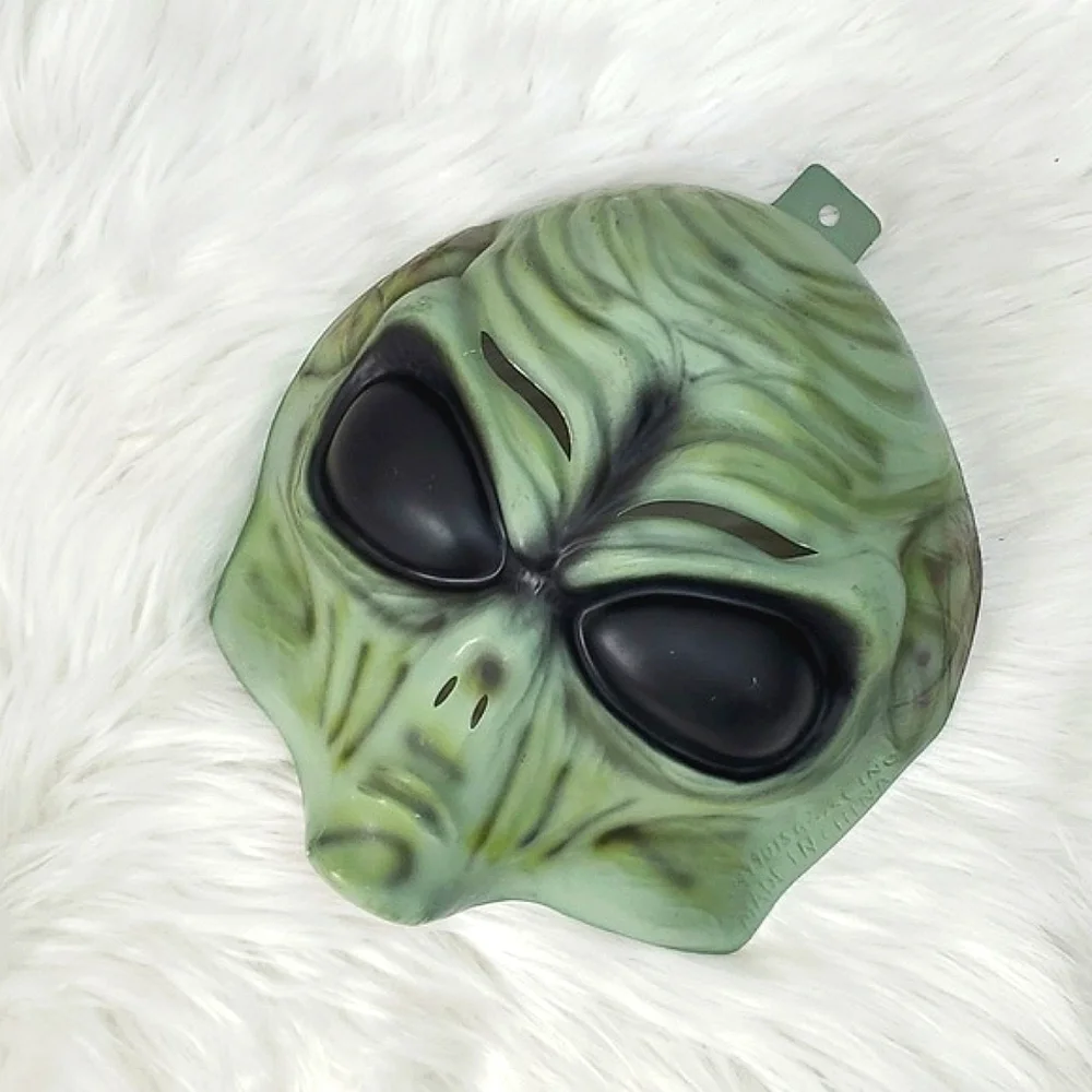 Vintage 90s NEW 1999 Alien Extraterrestrial UFO Plastic Halloween Mask X-FILES